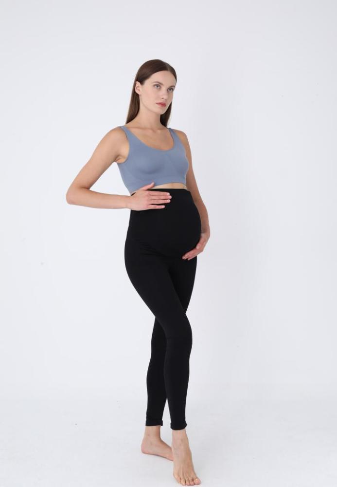 Colanți Negri pentru Gravide – cu Bandă Elastică de Susținere sub Burtă,Culoare Negru,Engros